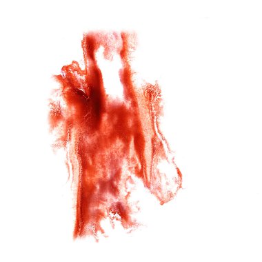 izole kırmızı suluboya boya kontur suluboya ile leke