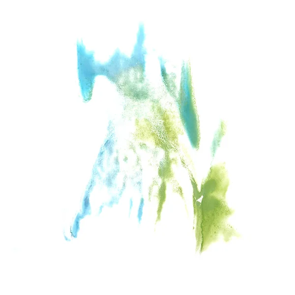 Пятна с акварелью зеленый, желтый штрих акварели является — стоковое фото