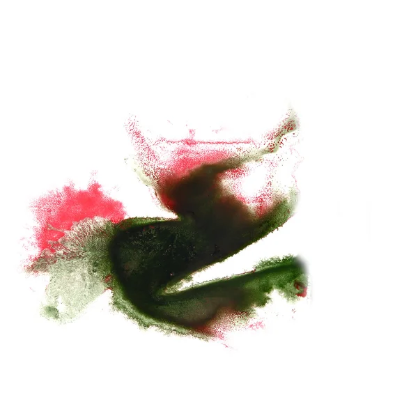 Stain with black, green, red watercolour paint stroke watercolor — Stock Photo, Image