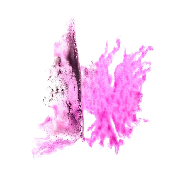 Stain with black, pink watercolour paint stroke watercolor isola — Stock Photo, Image
