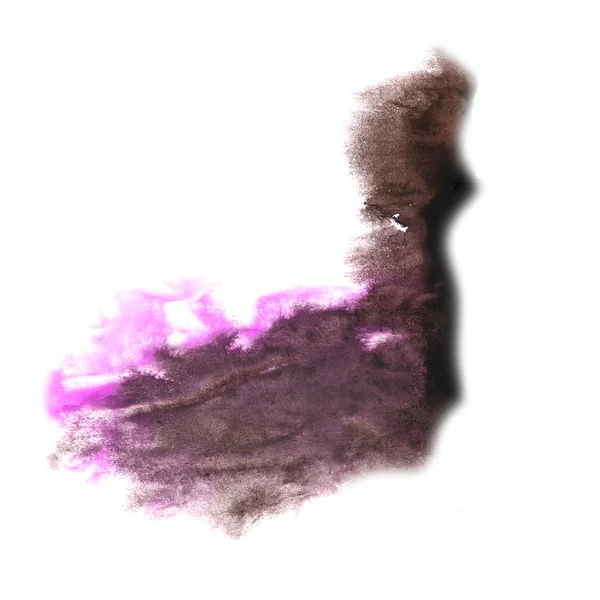 Stain with black, purple watercolour paint stroke watercolor iso — Stock Photo, Image