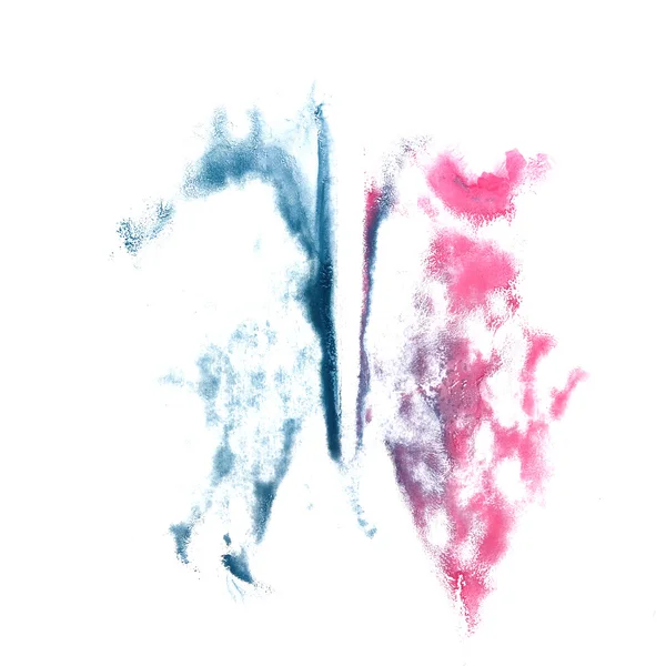 Stain red, blue with watercolour paint stroke watercolor isolate — Stock Photo, Image