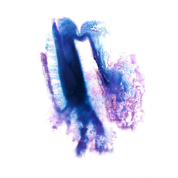 Stain with blue, pink watercolour paint stroke   watercolor isol — Stock Photo, Image