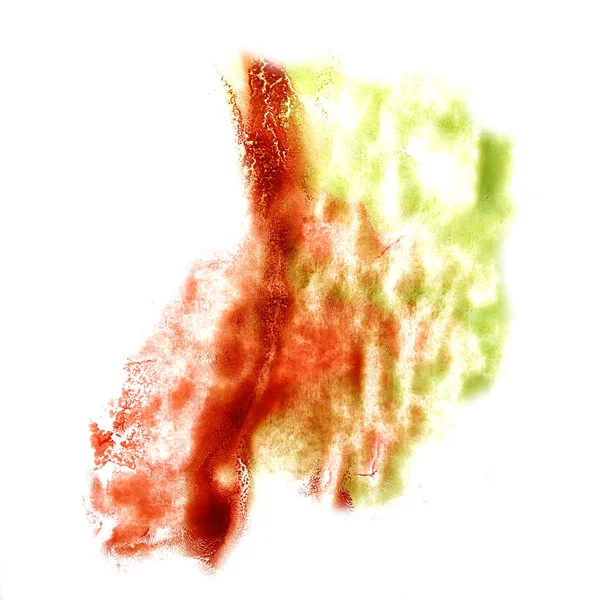 Leke kırmızı, yeşil suluboya boya kontur sulu boya isolat ile — Stok fotoğraf