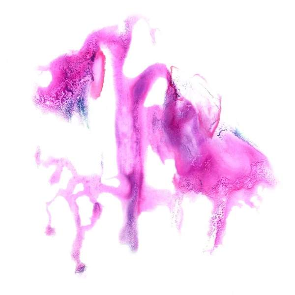 Vlek met roze aquarel verf lijn aquarel geïsoleerd — Stockfoto