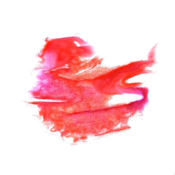 Vlek met roze aquarel verf lijn aquarel geïsoleerd — Stockfoto