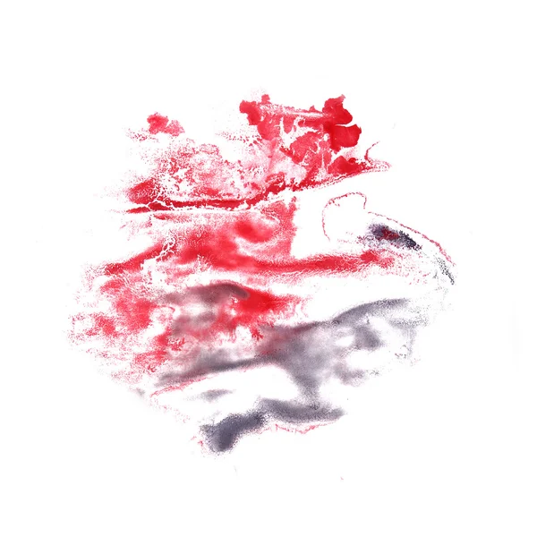 Stain with red, gray watercolour paint stroke watercolor isolate — Stock Photo, Image