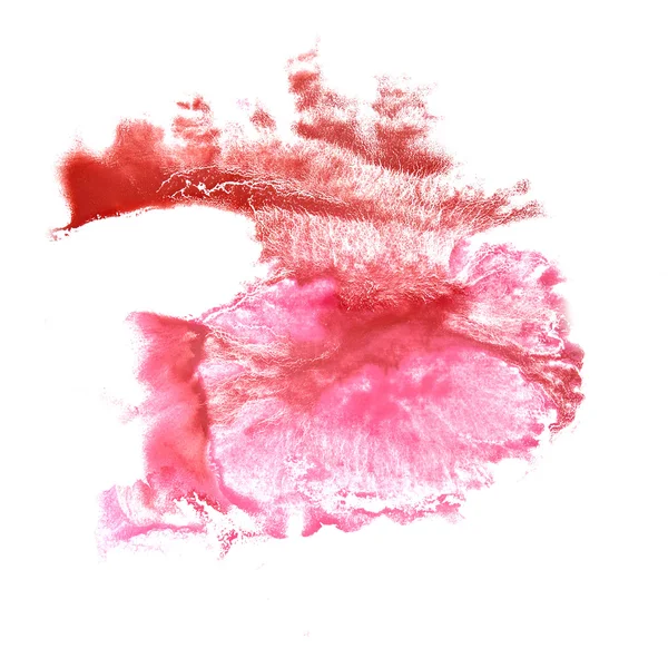 Mancha com vermelho, rosa aquarela pintura curso aquarela isolado — Fotografia de Stock