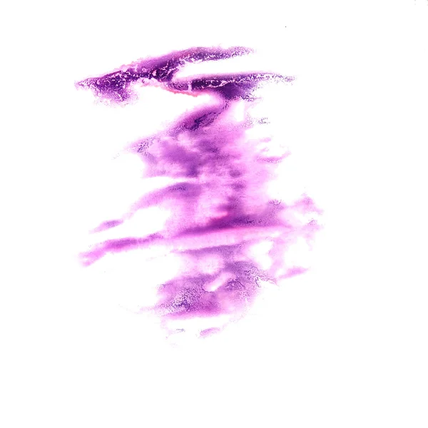 Stain with violet watercolour paint stroke watercolor isolated — Stock Photo, Image