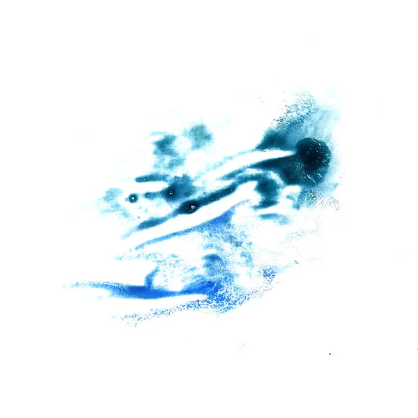 Stain with watercolour blue paint stroke watercolor isolated — Stock Photo, Image