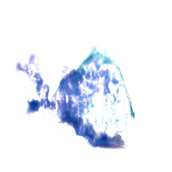 Fläcken med akvarell blå, grå färg stroke akvarell isolat — Stockfoto