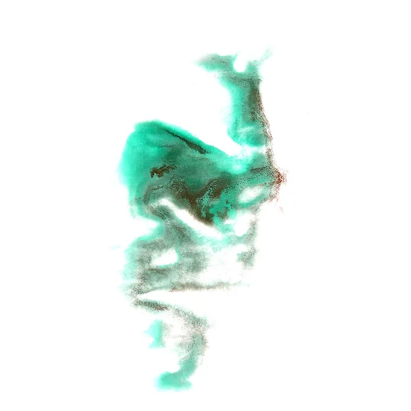 Plama z akwarela zielony, czarny farba akwarela isol udaru mózgu — Zdjęcie stockowe