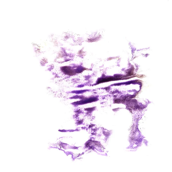 Mancha con acuarela color lila trazo acuarela aislada —  Fotos de Stock
