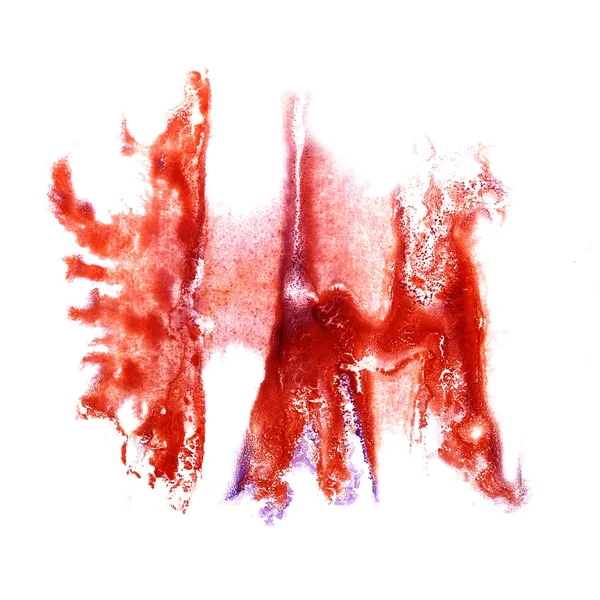 Tache avec aquarelle peinture rouge trait aquarelle isolé — Photo