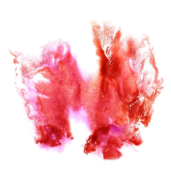 Stain with watercolour paint red stroke watercolor isolated — Stock Photo, Image