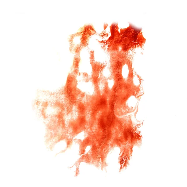 Stain with watercolour red paint   stroke watercolor isolated — Stock Photo, Image