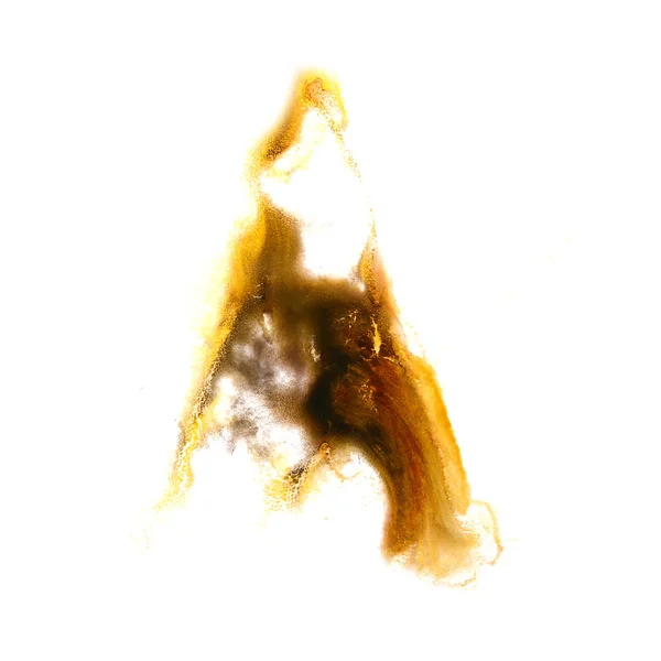 Plama z żółtym akwarela brązowy farba akwarela isol udaru mózgu — Zdjęcie stockowe