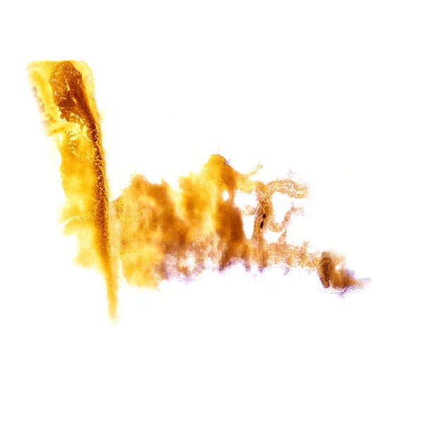 Stain with yellow watercolour paint stroke watercolor  isolated — Stock Photo, Image