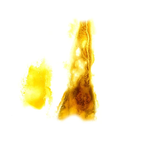Bets gula med akvarell färg stroke akvarell isolerade — Stockfoto