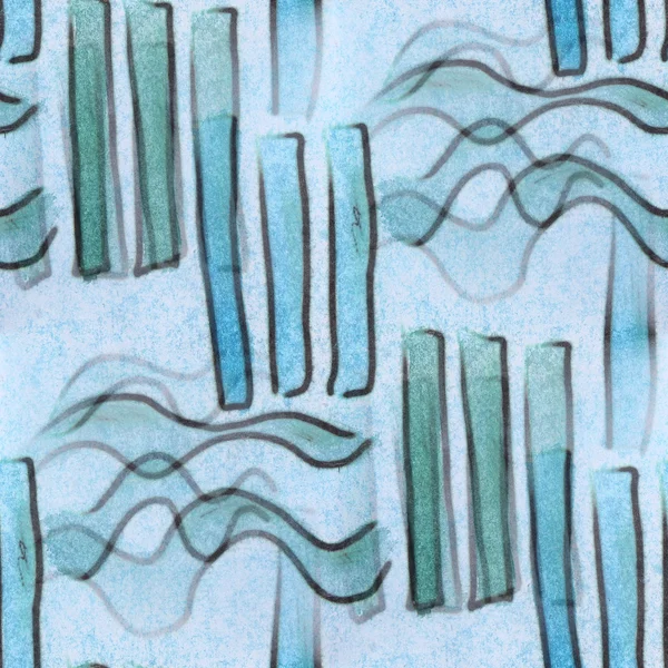 シームレスな青緑色のストライプ曲線テクスチャ背景壁紙 p — ストック写真