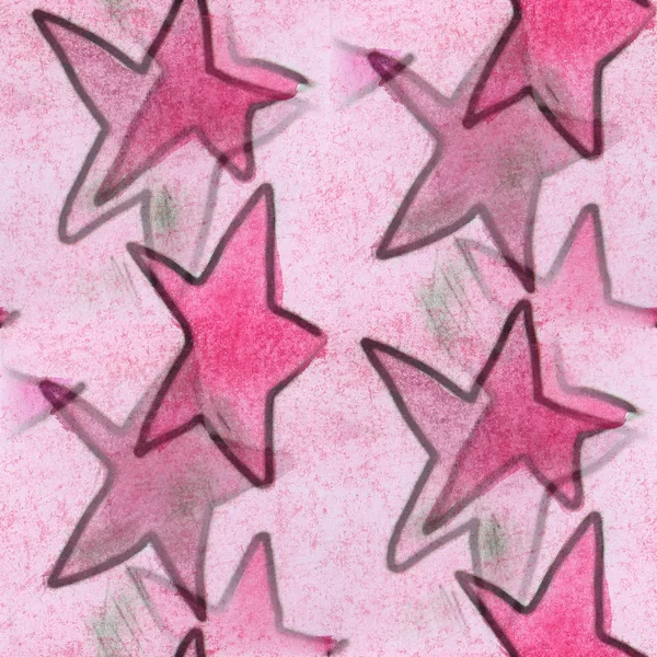 Sem costura cereja estrelas figuras textura fundo papel de parede patte — Fotografia de Stock