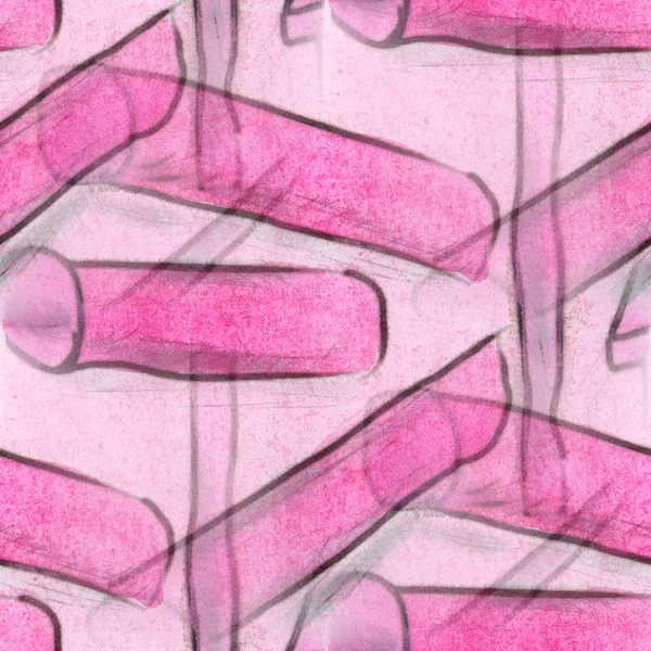 シームレスなピンクのスティック図テクスチャ背景壁紙パターン — ストック写真