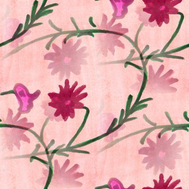 sorunsuz doku pembe suluboya çiçek duvar kağıdı bırakır