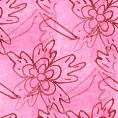 sorunsuz doku pembe suluboya çiçek duvar kağıdı bırakır