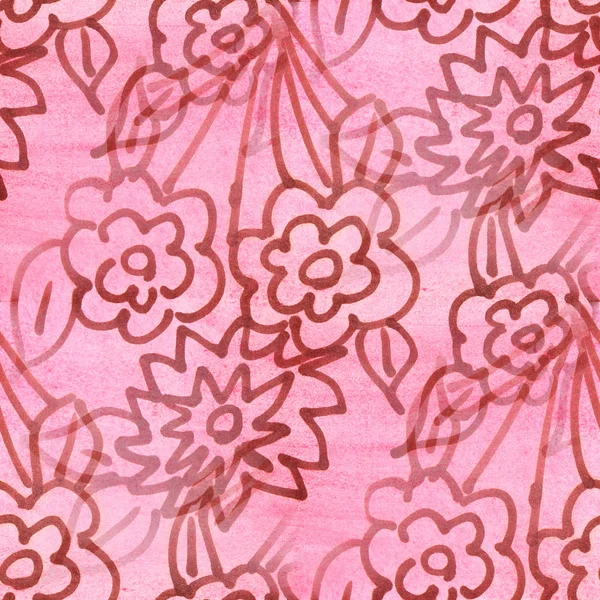 Textura sin costuras hojas de color rosa acuarela flores wallpaperpink l —  Fotos de Stock