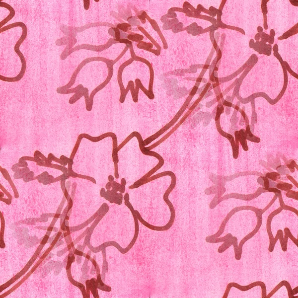 Bezešvých textur růžové listy akvarel květiny Tapety — Stock fotografie