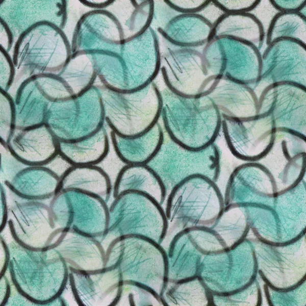 원활한 녹색 동그라미 고 대 장식 벽지 배경 — 스톡 사진