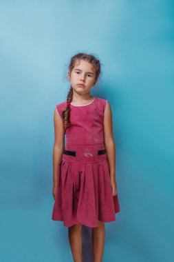 Kız Avrupa görünüm on yıl üzüntü keder melankolik bir bl üzerinde