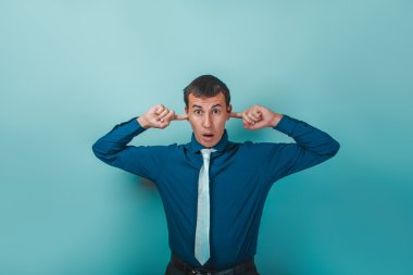 a man of European appearance thirty years his ears fingers on a