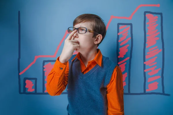 Boy teenager European appearance Brown turned his back on a blac — Stock Photo, Image