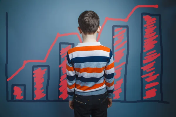 Boy teenager European appearance Brown turned his back on a blac — Stock Photo, Image