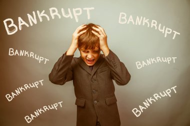 İflas onun baş yazıt tutan genç çocuk işadamı başarısız