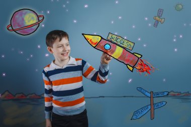 çocuk genç Avrupa görünüm Brown bir blac sırtını döndü