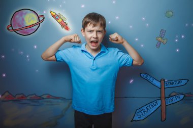 çocuk genç Avrupa görünüm Brown bir blac sırtını döndü