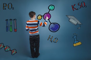 öğretmen çocuk kimya genç öğrenci geri mol düzenliyor