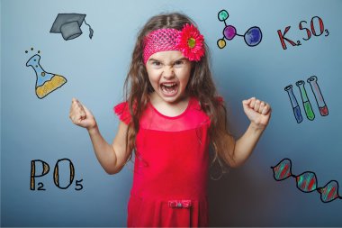 genç kız kimya genç öğrenci formu yumrukları kroki Not