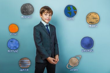 Teen boy scientist worth his fingers collected in the lock of th