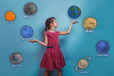 teen girl laughing and holding hands stretched planets of the so