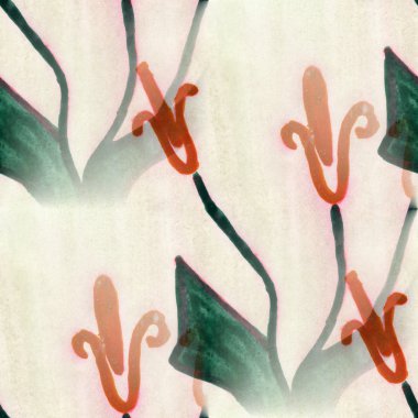 sorunsuz suluboya çiçek yeşil sarı el yapımı duvar kağıdı