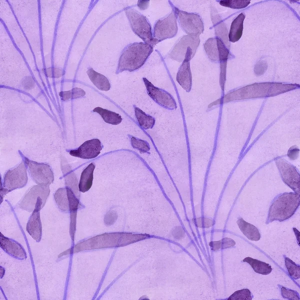 Квіти безшовний фон фіолетові шпалери ручної роботи акварель — стокове фото