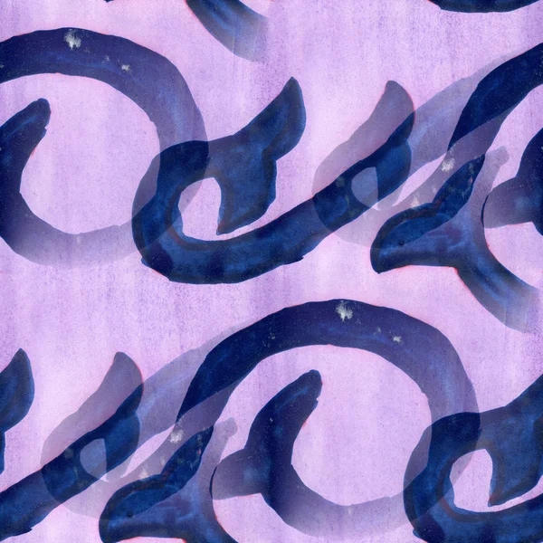 Flowers seamless  background wallpaper purple ornament handmade watercolor — Stock Photo, Image