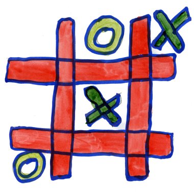 tic tac toe isolated on white background