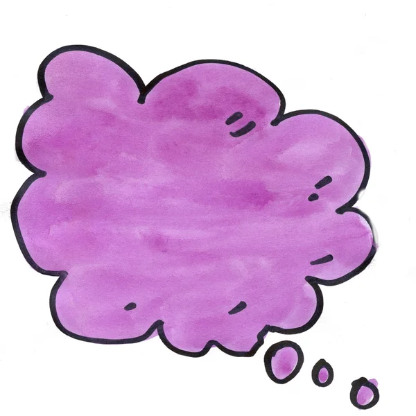 Purple cloud of thoughts isolated on white background — Stock Photo, Image