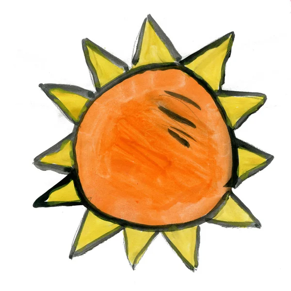 Beyaz arkaplanda izole güneş — Stok fotoğraf