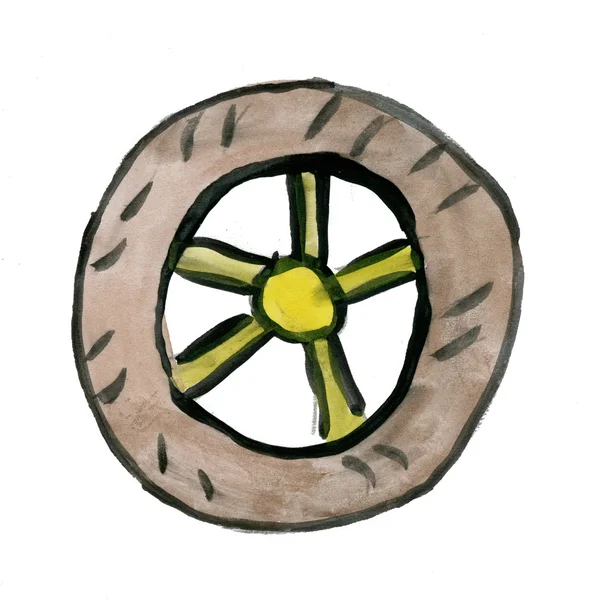흰 바탕에 분리 된 바퀴 — 스톡 사진