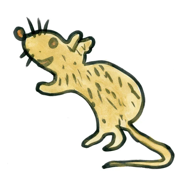 Cartoon rat geïsoleerd op witte achtergrond cartoon aquarel — Stockfoto